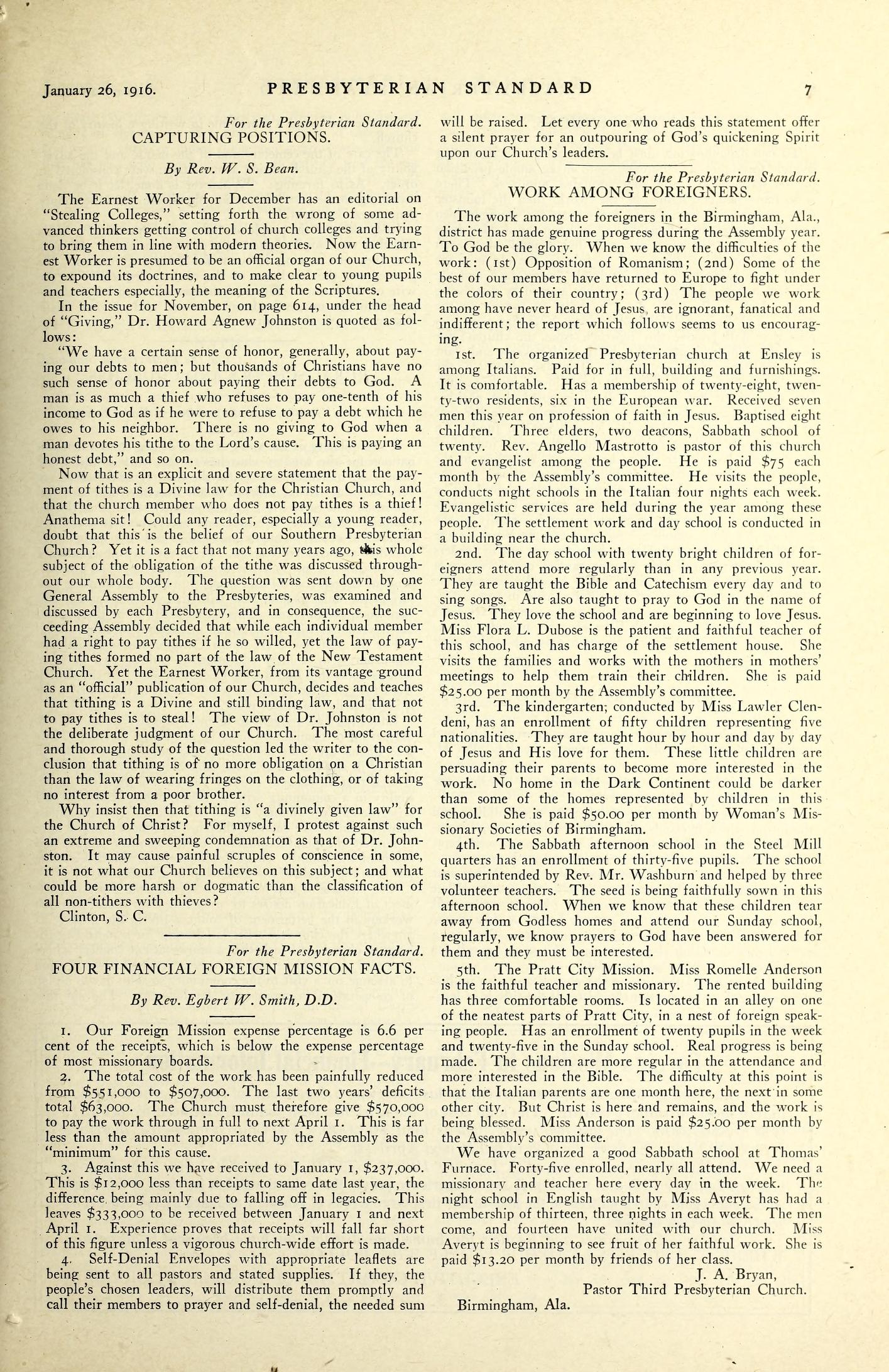 Work Among Foreigners by J.A. Bryan